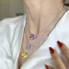 Ожерелья роскошные красочные сердца в форме родийного камня Женские мод