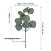 Kwiaty dekoracyjne 12PCS sztuczne eukaliptus liście łodygi srebrny dolar gałąź gałąź zielona roślina bukiet ślub wystrój domu fałszywe rośliny