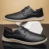 Casual Shoes Italian Brand Men's Sports Anti Slip Wear-resistant Soles Leather Low Top Free Delivery