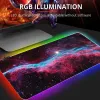 Almofadas Espaço externo Nebuloso jogo NONSLIP RUBER MOUSE Computador de jogador grande RGB LED LUZ BIGH MAUSE CARPE