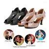 Tanzschuhe swdzm Frauen große Größe für Damen Mädchen weiche Boden Lateinische Frau Ballsaal Salsa Dancing Heel 8cm