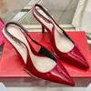 Luxury designer heels 8.5cm black rose red women pointy classic fashion stiletto sandals