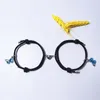 Bracelets de charme 2pcs aimant attire le bracelet de bracelet Butterfly pendentif ajusté en corde tressée pour femmes hommes