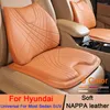 Bilstol täcker Nappa Leather Cushion ryggstöd i midjan Lumbal kuddar för Santa Fe Sonata Tucson Kona ix35 120 i30