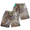 Herr shorts sommar hawaiian stil färgglada 3d linje byxor streetwear casual basket gym fitness hem sport män kvinnor kläder