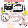 Dolls Tummy Time Pillow & Play Mat 2 in 1, Black and White High Contrast Baby Toy with Teethers Vision Sensory Tummy Time Baby Toy