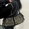 Moto Biker -Taschen für Frauen Luxusdesigner Handtaschen und Geldbörsen 2023 Neu in Pu Vintage machen alte Kupfer mehrere Taschen Schulter a1y6#