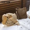 Shoulder Bags Boolar Straw Woven Bag For Women Korean Versatile Messenger Chaosen Fringed Students Hand Beach Purses