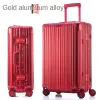 Luggage AluminumMagnesium Alloy Trolley Case Universal Wheel 20Inch Boarding Luggage Large Capacity Beauty Metal Luggage Toolbox