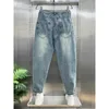 Foufurieux rasgou roupas de jeans de jeans soltos jeans altos jeans machos calças de jeans de tamanho grande Jean Troushers harajuku 240420