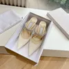 Nouveau concepteur JC décontracté Luxury High Heels Slingback Rhingestone Femme Femme Patent Cuir Fashion Dames pointues Chaussures habillées 6.5 cm