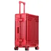 Bagaglio a gustodream Nuovo valigia in alluminio Valuta da viaggio hard Case Alluminio Rolling Baggage 20 "24" 26 "29" pollici con ruota universale