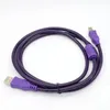 新しい2024 USB 2.0プリンターケーブルタイプAタイプbオスのデュアルシールド高速透明紫色1.5/3/5/10mforタイプBオスケーブル