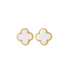 Designer Brand Fashion Hot Selling 18k Gold Clover Earrings Van Titanium Steel Jewelry