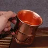 Tazze per latte di birra artigianale a mano tessitura a tazza manico addensato mosca mulo da 400 ml tazza per tazza di bevande per bevande tavoli rame puro 1 pezzi