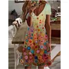 Vestidos de festa Mulheres Mini vestido casual básico colorido floral floral borboleta engraçada 3d férias de impressão para a praia Jurken dames vestido