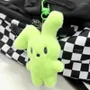 Keychains INS Style Green Pink Cute Sweet Cool Keychain Korean Creative Lop-shaped Y2K Key Ring Lovely Kawaii Hanging Accessories