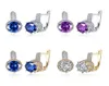 4 Färg Vitt guldpläterat Champagne Gold Plated Crystal Zircon Clip Earrings Woman Fashion Party Jewelry Wedding Presents 4630089