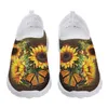 Chaussures décontractées Instantarts Butterfly Sunflower Design Brand Slip on Ladies confortable Summer Mesh Flats Soft Walking