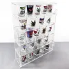 Racks Acrylic 5 Tiers Display Rack Case Organizer Lagring, Shot Glass Display Case, 5 Tiers with 4 Recoverable hyllor för