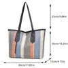 Abendtaschen Frauen PU Leder Bag gestreift Vintage eine Schulter große Kapazität Handtasche weibliche Mode