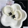 Hair Pins New Black And White Star Sweet Cool Ring Korean Girl Cartoon Original Sufeng Five-Pointed Versatile Rope Student Head Drop D Dhurx