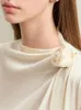 Women's Blouses Amii Minimalism 2024 Spring Blouse Light Luxury Solid Swing Collar Long-sleeve Silk Micro-stretch Tops Lady 12421101