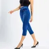 سراويل نسائية Capris Womens 3/4 سراويل غير رسمية رفع الورك مرنة السراويل نسائية رفع الورك مرنة السراويل Y240422