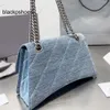 Balencig le Cagole Crossbodybory Handsbag 2023 Sac Haber NOUVEAU PRIS FORME DE DENIM MELIM JEANS SOGURS SALLES SALLES LETTRE DE MODE BOUCLE Silver