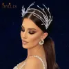 Smycken A115 Luxury Zircon pannband Bröllopshuvudstycke för kvinnor Tiaras brudhuvud Hoop Brud Huvudkläder Drottning Diadem Prinsessan Crown