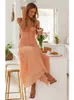 Basic Casual Dresses Foridol Smocked Summer Beach Maxi Dress Women Spaghetti Strap A-line Long Holiday Sundress 2024 Spring Boho Chic Green Vestidos 240419