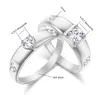 Szjinao Sterling Silver 925 Diamond Pare Rings для влюбленных, соответствующих свадебным ювелирным украшениям с сертификатом модным 240401