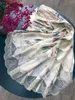 Юбки Женская мода печать кружевную сплайсинг нерегулярной юбки летняя эластичная талия Универсальная длинная ЮП для женщин