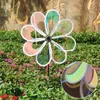 Figurine decorative che cambiano il mulino a vento trasparente arredamento esterno rosa per giardino e materiale più robusto resistente