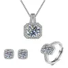 Collane Engagement Lab Diamond Jewelry Set 925 Sterling Silver Feste Fedi nuziali Collana per donne Gioielli per le pietre per donne