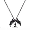 Queen Mother Demon Evil Titanium Black Wings Diamond Saturn Ketting Super cool Punk Bat245o