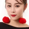 Boucles d'oreilles en peluche mode perle furpe Pompom goutte pour femmes bijoux oreille doux bijoux d'hiver cadeau bifère