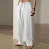 Pantalon de lin d'imitation décontractée pour hommes pour magasin officiel lâche et long ropa hombre pantalones