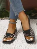 Casual Shoes Womens Sandals Summer Vintage Open Toe Flip Flops Fashion Beach Flat Basic Square Head Leopard Mönster Designer