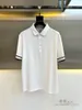 Mens Polos Spring e Summer Business Casual Brunello Camisetas curtas de manga curta Cucinelli preto azul e branco