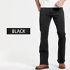 Boot à hommes coupés jeans légèrement évasé Slim Fit Blue Black Black Designer Classic Male Stretch Denim Pants 240409