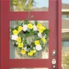 Decorative Flowers Wreath Foam Ring Advent Wealth Idyllic Heart Shaped Floral Rose Artificial Garland Door For Home Wedding