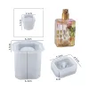 Utrustning DIY Epoxy Harts Crystal Mold Cur Surface Oregelbunden parfym Bottlagring Dekorativ silikon Mögel Lotion Bottle Soap Dispenser