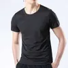 T-shirt à séchage rapide en mesh respirant, Summer Men's Ice Silk à manches courtes à manches en vrac pour les sports de taille plus polyvalente