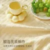 Cotton and Linen Japanese Style Dining Table Cloth High-end Photography Book Tablecloth Pastoral French Round Thickened Tea