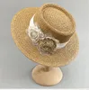 Berets 202409-Shi Ins chic Drop Burnt Burnt Handmade Roses Designer Style Paper Grass Lady Fedoras Cap Women Loison Panama Jazz Hat