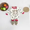 Bekleidungssets 2024 Jacquard Baumwollset: Langarm Unterwäsche für Kinder Baby Boys Mädchen Kinder Herbst Pyjamas Homewear Top Hosen 2pcs