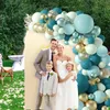 Vintage Blue Balloon Chain Set birthday party decoration event scene Layout Arch balloons 240418