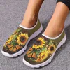 Chaussures décontractées Instantarts Butterfly Sunflower Design Brand Slip on Ladies confortable Summer Mesh Flats Soft Walking