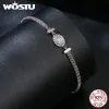 Pulseiras wostu 0,5ct moissanita espumante simples malha de malha Bracelets Mulheres 925 Laboratório de prata Diamo